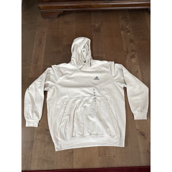 Adidas Men’s Cotton Blend Off White Pullover Hoodie Sweatshirt 2XL - Picture 1 of 3